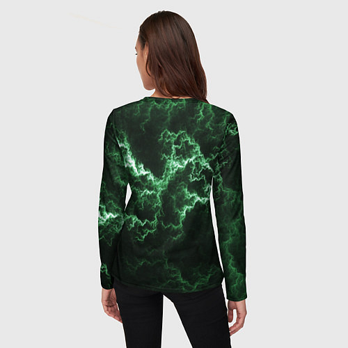 Женский лонгслив Lightning green line / 3D-принт – фото 4