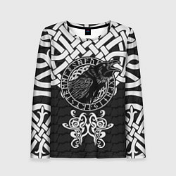 Лонгслив женский Узор - ворон, цвет: 3D-принт