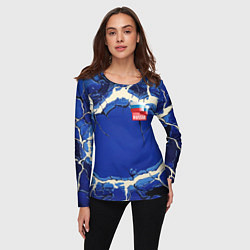 Лонгслив женский Russia blue abstract, цвет: 3D-принт — фото 2