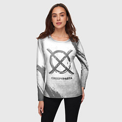 Лонгслив женский CreepyPasta - white gradient, цвет: 3D-принт — фото 2