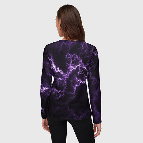 Женский лонгслив Lightning purple flicker / 3D-принт – фото 4