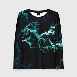 Женский лонгслив Lightning light blue glow