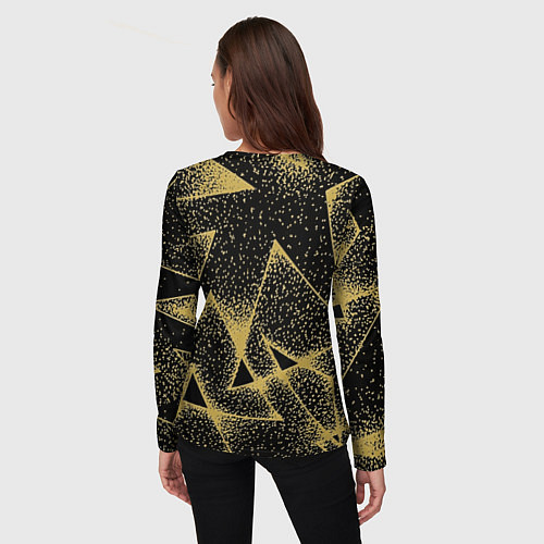 Женский лонгслив Triangle yellow with dots / 3D-принт – фото 4