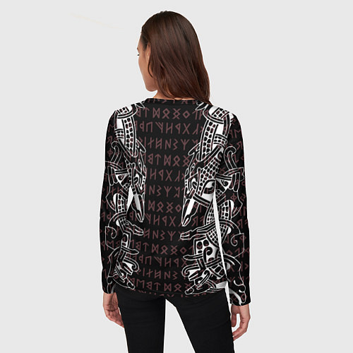 Женский лонгслив Дерево жизни и древние руны / 3D-принт – фото 4