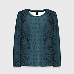 Лонгслив женский Руны и скандинавская татуировка Одина, цвет: 3D-принт