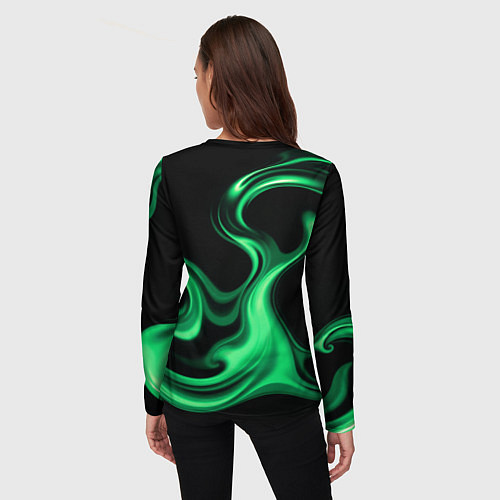 Женский лонгслив Color green smoke / 3D-принт – фото 4