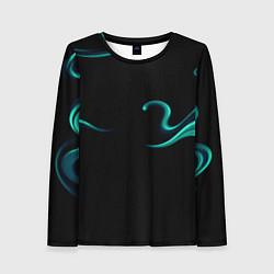 Лонгслив женский Color light blue abstraction, цвет: 3D-принт