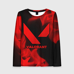 Лонгслив женский Valorant - red gradient, цвет: 3D-принт