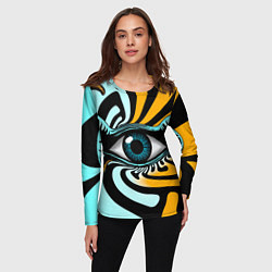 Лонгслив женский Глаз - психоделика, цвет: 3D-принт — фото 2