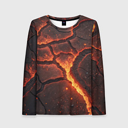 Лонгслив женский Огонь и лава, цвет: 3D-принт