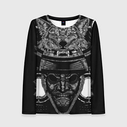 Лонгслив женский Голова самурая в маске Они, цвет: 3D-принт