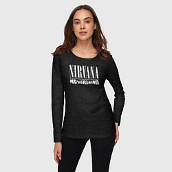 Лонгслив женский Нирвана надпись невермайнд, цвет: 3D-принт — фото 2
