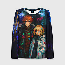 Лонгслив женский Люмин и Тарталья потеки краски, цвет: 3D-принт