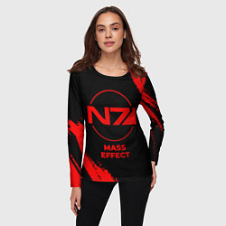 Лонгслив женский Mass Effect - red gradient, цвет: 3D-принт — фото 2