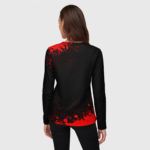 Женский лонгслив Garbage - red gradient / 3D-принт – фото 4