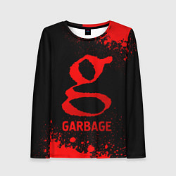 Женский лонгслив Garbage - red gradient
