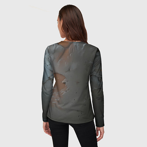 Женский лонгслив Азиатская брюнетка в рваном белье / 3D-принт – фото 4