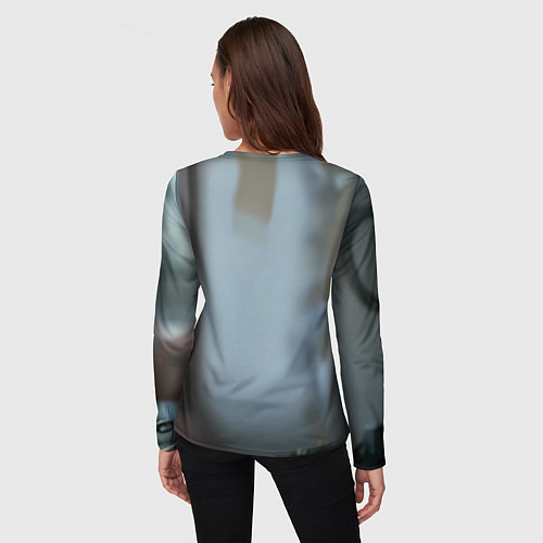 Женский лонгслив Девушка с розовыми волосами в наушниках / 3D-принт – фото 4