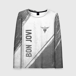 Лонгслив женский Bon Jovi - white gradient вертикально, цвет: 3D-принт