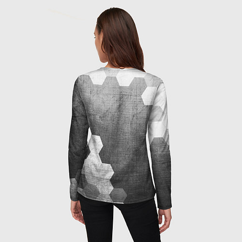 Женский лонгслив Fiat - grey gradient вертикально / 3D-принт – фото 4