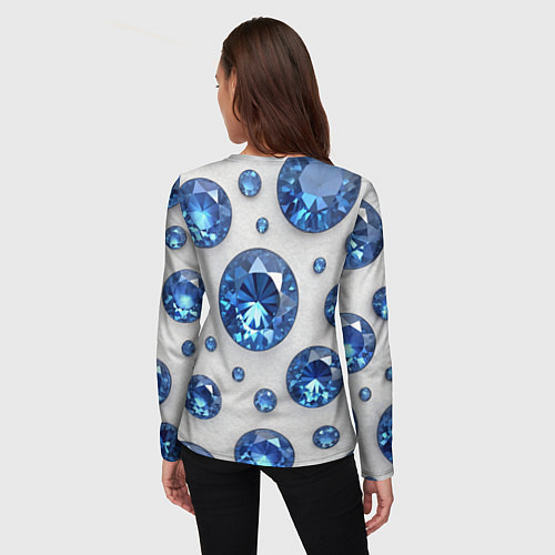 Женский лонгслив Россыпь сапфиров / 3D-принт – фото 4