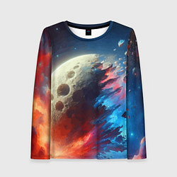 Лонгслив женский Разрыв космического тела - нейроарт, цвет: 3D-принт