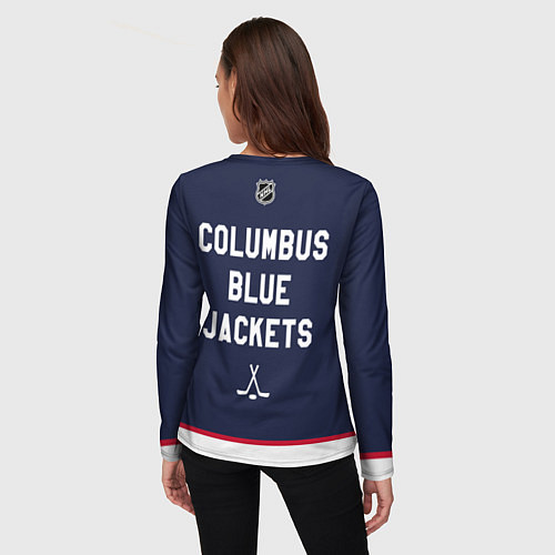 Женский лонгслив Columbus Blue Jackets - NHL team / 3D-принт – фото 4