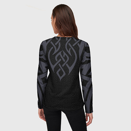 Женский лонгслив Медведь воин в щите / 3D-принт – фото 4