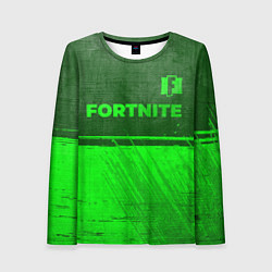 Лонгслив женский Fortnite - green gradient посередине, цвет: 3D-принт