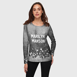 Лонгслив женский Marilyn Manson - grey gradient посередине, цвет: 3D-принт — фото 2