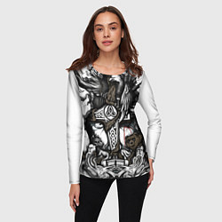 Лонгслив женский Языческий бог воинов, цвет: 3D-принт — фото 2
