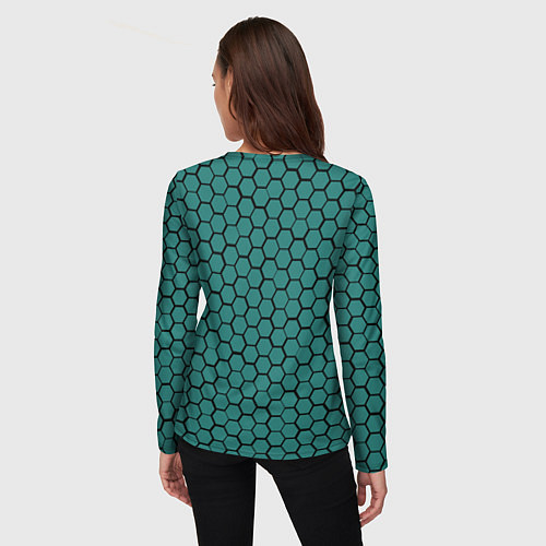 Женский лонгслив Анахайм Дакс - зеленые соты / 3D-принт – фото 4