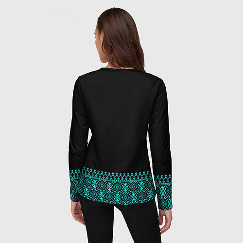 Женский лонгслив Обережная вязь - вышиванка / 3D-принт – фото 4
