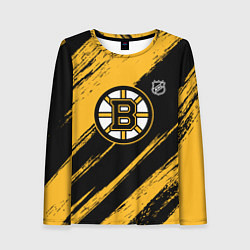 Лонгслив женский Бостон Брюинз - брызги краски, цвет: 3D-принт