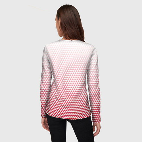 Женский лонгслив Чикаго Блэкхокс - красные треугольники с градиенто / 3D-принт – фото 4