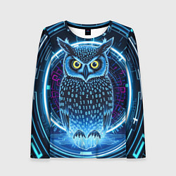 Лонгслив женский Виртуальный филин, цвет: 3D-принт