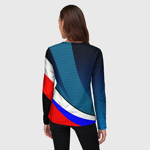 Женский лонгслив Герб России и флаг государства / 3D-принт – фото 4