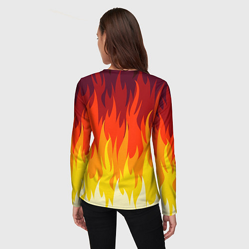 Женский лонгслив Saitama in fire / 3D-принт – фото 4