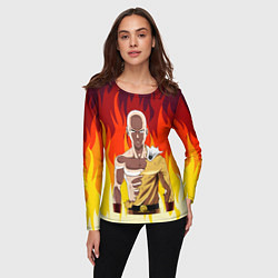 Лонгслив женский Saitama in fire, цвет: 3D-принт — фото 2