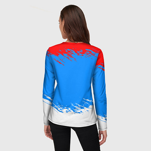 Женский лонгслив Патриот - флаг / 3D-принт – фото 4