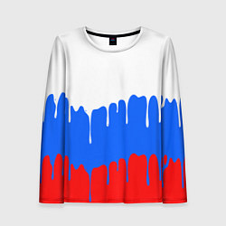 Лонгслив женский Патриот - флаг, цвет: 3D-принт