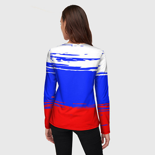 Женский лонгслив Патриот - флаг / 3D-принт – фото 4