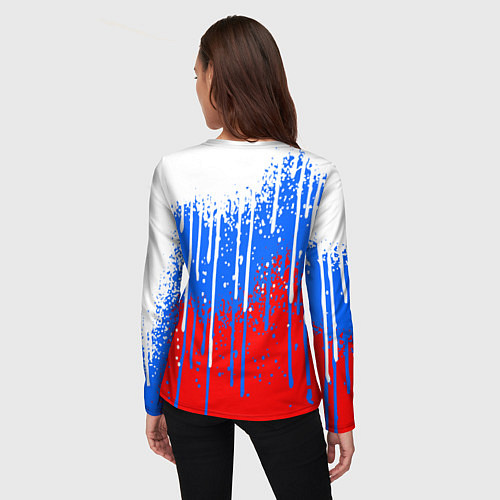 Женский лонгслив Патриот - флаг / 3D-принт – фото 4