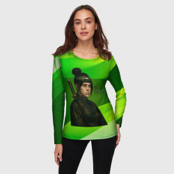 Лонгслив женский Билли Айлиш в стиле ниндзи, цвет: 3D-принт — фото 2