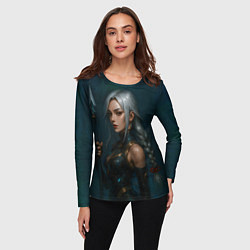 Лонгслив женский Девушка с копьем китайский стиль, цвет: 3D-принт — фото 2