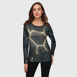 Лонгслив женский Объемные серые плиты, цвет: 3D-принт — фото 2