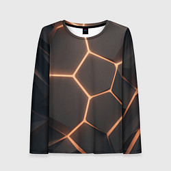Лонгслив женский Серая текстура из сот, цвет: 3D-принт
