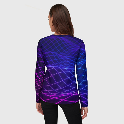 Женский лонгслив Абстрактные волны из сот / 3D-принт – фото 4