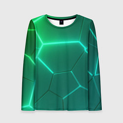 Лонгслив женский Зеленые неоновые плитки, цвет: 3D-принт