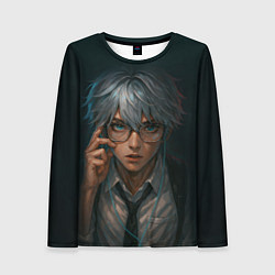 Лонгслив женский Стильный мужчина в очках, цвет: 3D-принт
